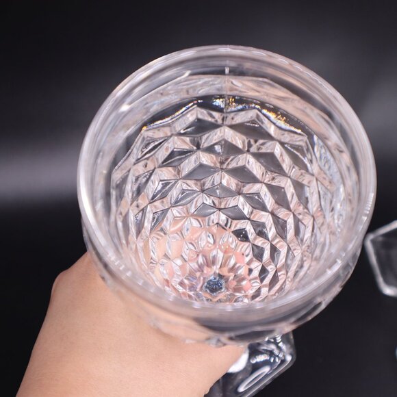 Fostoria American Clear Glass 6 7/8” Water Wine Goblets Hex Foot set of 4 vtg - Picture 8 of 10